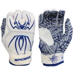 2022 Spiderz HYBRID Batting Gloves: White/Navy