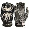 2020 Spiderz HYBRID Batting Gloves: Black/White/Silver -Outlet Fielding Gloves Store 2020HybBlackSilver