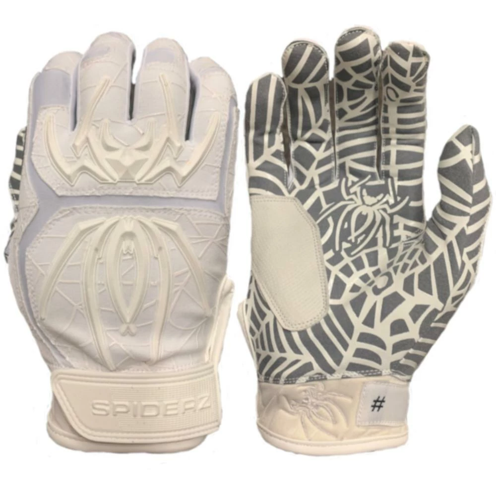 2023 Spiderz HYBRID Batting Gloves: White/White 3 2023 Spiderz HYBRID Batting Gloves: White/White