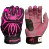 2020 Spiderz Hybrid Batting Gloves: Black/Pink -Outlet Fielding Gloves Store 2020SPIDERZHYBRID BLACK PINK