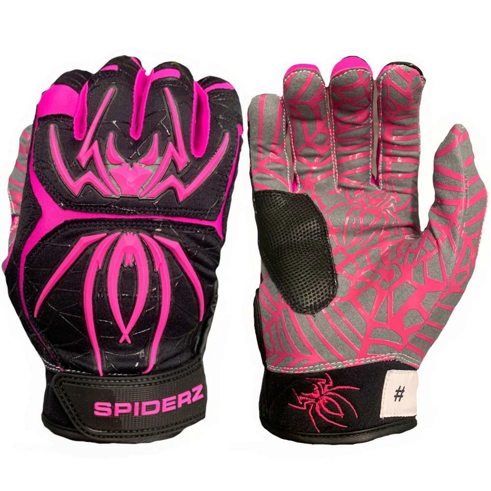 2020 Spiderz Hybrid Batting Gloves: Black/Pink 3 2020 Spiderz Hybrid Batting Gloves: Black/Pink