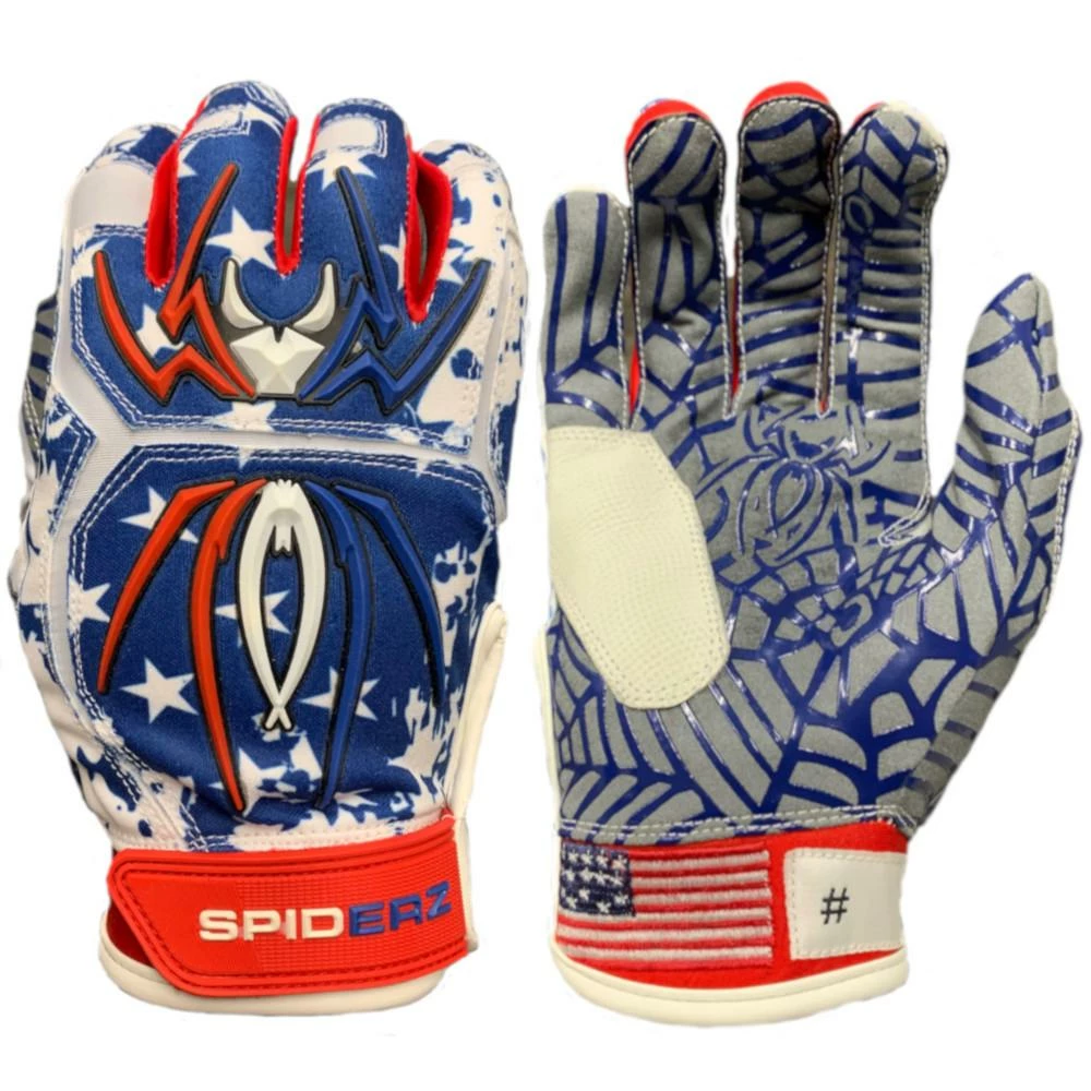 2022 Spiderz HYBRID Batting Gloves: USA Flag 3 2022 Spiderz HYBRID Batting Gloves: USA Flag
