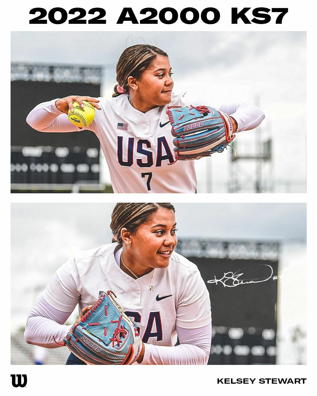 2022 Wilson A2000 Kelsey Stewart KS7 GM 12" Fastpitch Glove: WTA20RF22KS7 5 2022 Wilson A2000 Kelsey Stewart KS7 GM 12" Fastpitch Glove: WTA20RF22KS7 - Image 3