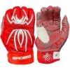 2023 Spiderz HYBRID Batting Gloves: Red/White -Outlet Fielding Gloves Store 22RedWhite