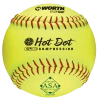 Worth 12" ASA Hot Dot Slowpitch Softballs (Dozen): AHD12SY