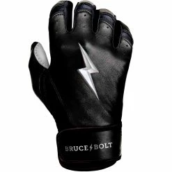 Bruce Bolt PREMIUM PRO Chrome Series Short Cuff Batting Gloves: Black -Outlet Fielding Gloves Store BB SC CHRB4