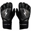 Bruce Bolt PREMIUM PRO Chrome Series Long Cuff Batting Gloves: Black -Outlet Fielding Gloves Store BLACKLONG