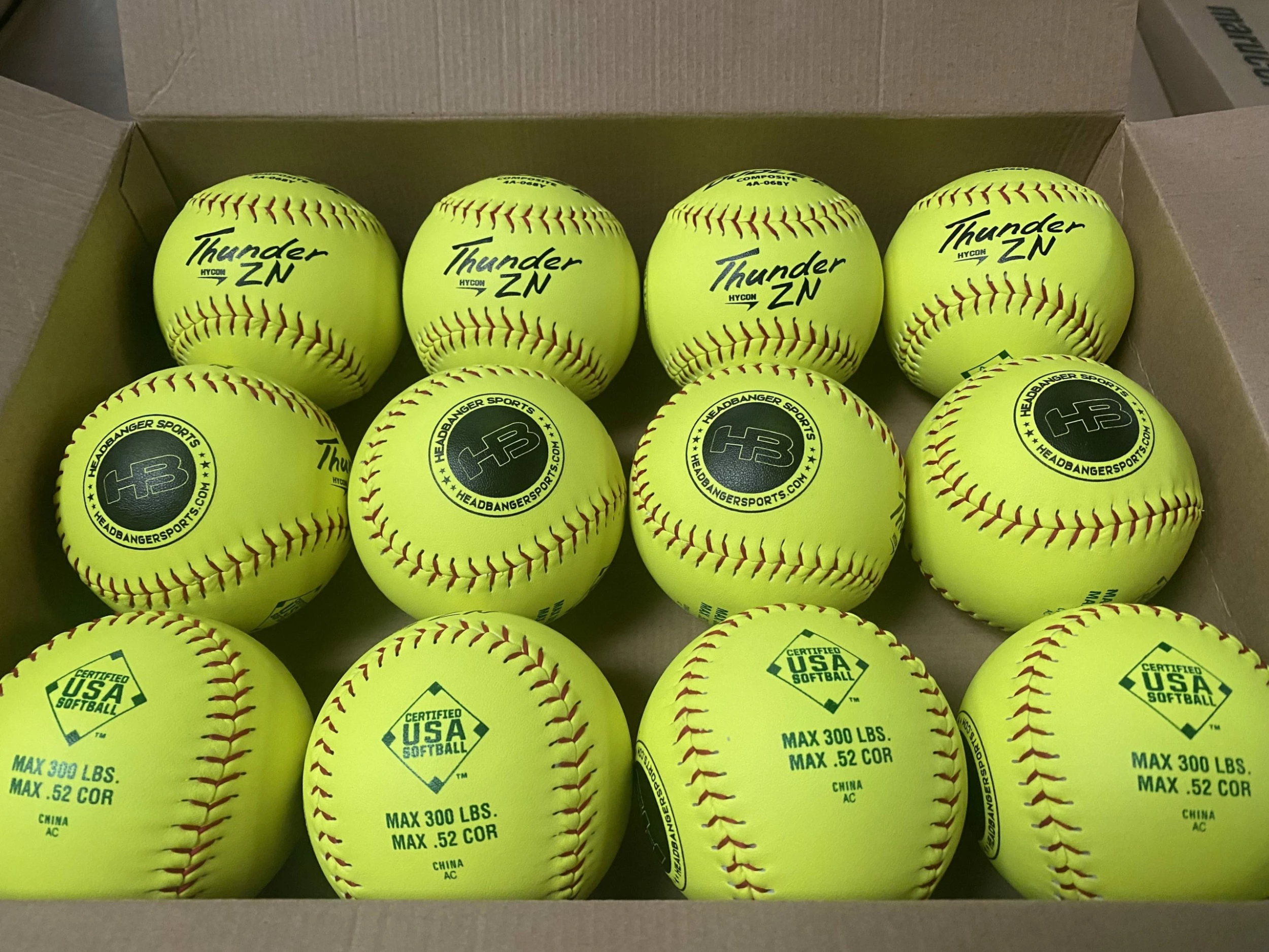 Dudley Thunder ZN HYCON 12" USA/ASA Slowpitch Softballs (DOZEN): 4A068Y 4 Dudley Thunder ZN HYCON 12" USA/ASA Slowpitch Softballs (DOZEN): 4A068Y - Image 2