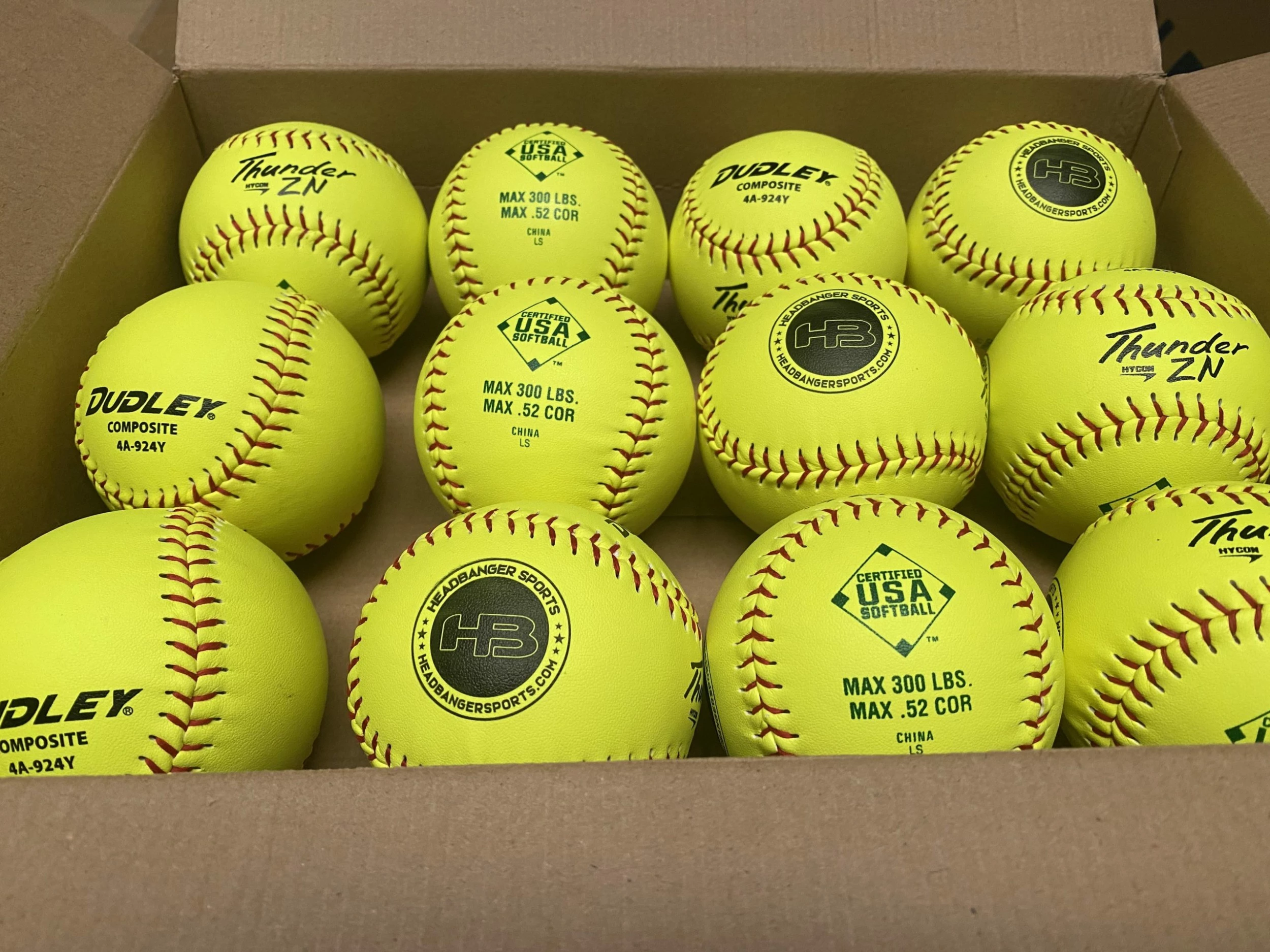 Dudley Thunder ZN HYCON 11" USA/ASA Slowpitch Softballs (DOZEN): 4A924Y 4 Dudley Thunder ZN HYCON 11" USA/ASA Slowpitch Softballs (DOZEN): 4A924Y - Image 2