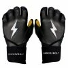 Bruce Bolt PREMIUM PRO Long Cuff Batting Gloves: Black -Outlet Fielding Gloves Store LC BLKG HERO
