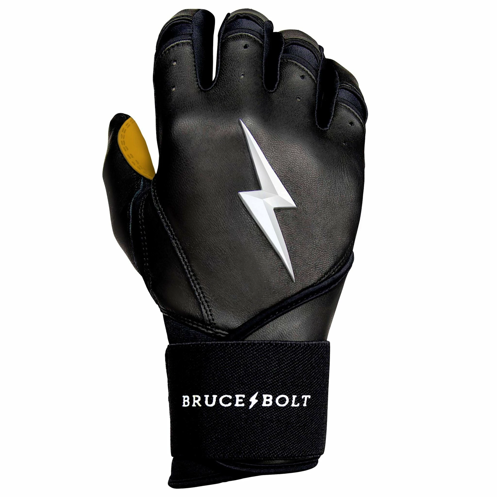 Bruce Bolt PREMIUM PRO Long Cuff Batting Gloves: Black 10 Bruce Bolt PREMIUM PRO Long Cuff Batting Gloves: Black - Image 8