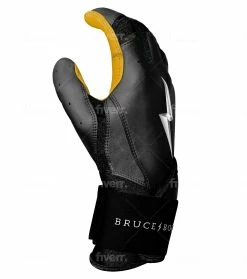 Bruce Bolt PREMIUM PRO Long Cuff Batting Gloves: Black 19 Bruce Bolt PREMIUM PRO Long Cuff Batting Gloves: Black -Outlet Fielding Gloves Store LC BLKG SIDE