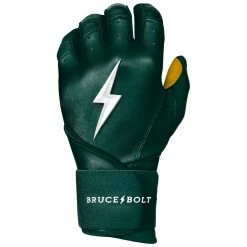Bruce Bolt PREMIUM PRO Long Cuff Batting Gloves: Green -Outlet Fielding Gloves Store LC GRNG LEFT