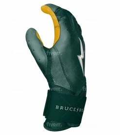 Bruce Bolt PREMIUM PRO Long Cuff Batting Gloves: Green -Outlet Fielding Gloves Store LC GRNG SIDE
