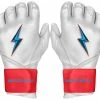 Bruce Bolt PREMIUM PRO BRINSON Series Long Cuff Batting Gloves: White -Outlet Fielding Gloves Store LC LBW HERO