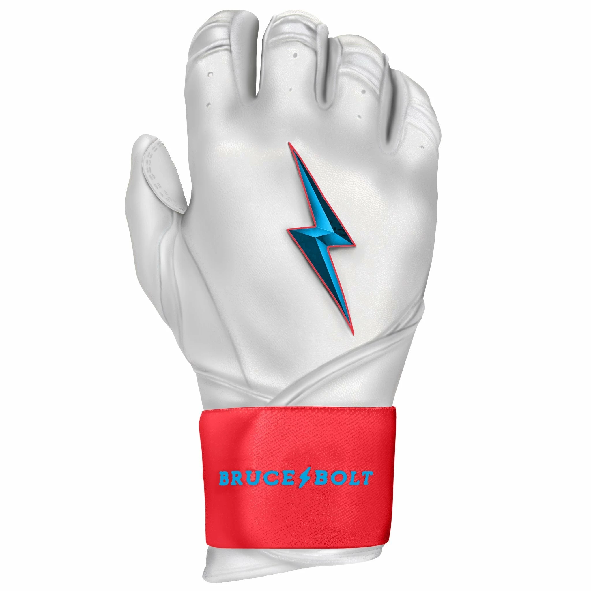 Bruce Bolt PREMIUM PRO BRINSON Series Long Cuff Batting Gloves: White 6 Bruce Bolt PREMIUM PRO BRINSON Series Long Cuff Batting Gloves: White - Image 4