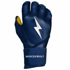 Bruce Bolt PREMIUM PRO Long Cuff Batting Gloves: Navy -Outlet Fielding Gloves Store LC NVYG RIGHT