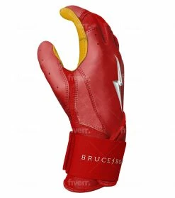 Bruce Bolt PREMIUM PRO Long Cuff Batting Gloves: Red 13 Bruce Bolt PREMIUM PRO Long Cuff Batting Gloves: Red -Outlet Fielding Gloves Store LC REDG SIDE