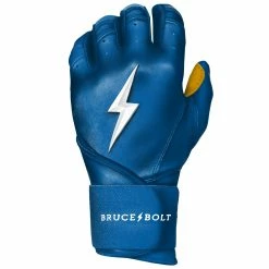 Bruce Bolt PREMIUM PRO Long Cuff Batting Gloves: Royal -Outlet Fielding Gloves Store LC ROYG LEFT