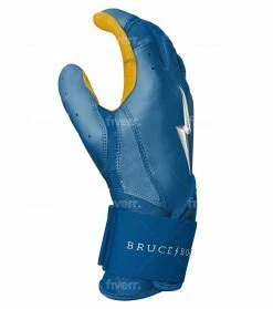 Bruce Bolt PREMIUM PRO Long Cuff Batting Gloves: Royal -Outlet Fielding Gloves Store LC ROYG SIDE