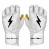 Bruce Bolt PREMIUM PRO Long Cuff Batting Gloves: White 2 Bruce Bolt PREMIUM PRO Long Cuff Batting Gloves: White -Outlet Fielding Gloves Store LC WHTG HERO