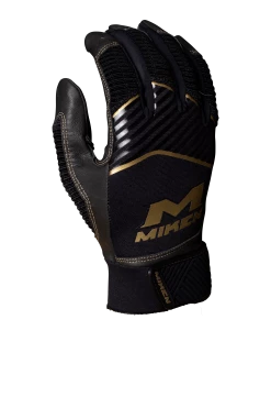 Miken Softball MK7X Adult Black And Gold Batting Gloves: MBGGLD-BLK