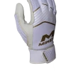 Miken Softball MK7X Adult White And Gold Batting Gloves: MBGGLD-WHT -Outlet Fielding Gloves Store MBGGLDwhite1