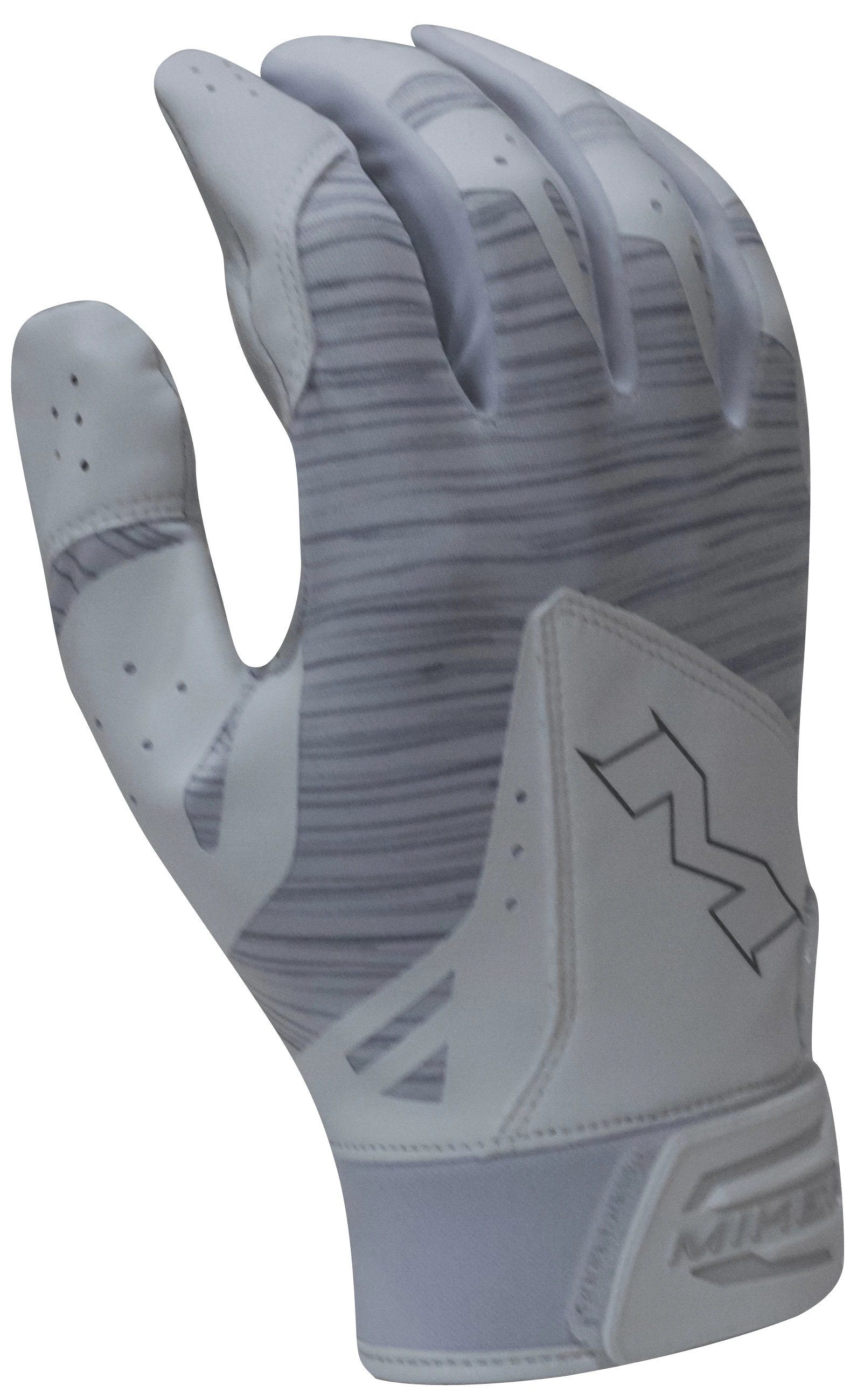 2018 Miken Pro White And Grey Batting Gloves: MBGL18-WHT 3 2018 Miken Pro White And Grey Batting Gloves: MBGL18-WHT