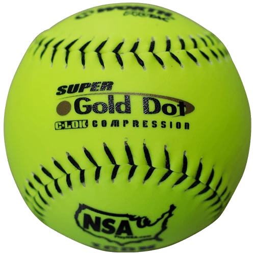 Worth 12" Super Gold Dot NSA Slowpitch Softballs 44/400 (Dozen): NI12SY -Outlet Fielding Gloves Store NI12SY 500x500 d4f075a9 8aab 40a3 859a 982af3481489