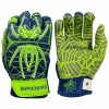 2021 Spiderz HYBRID Small Batch Batting Gloves: Navy Blue/Safety Green/White -Outlet Fielding Gloves Store NavyBlueSafetyGreenWhite