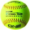 Worth 11" One Nation Green Dot Slowpitch Softballs (Dozen): ON11CY -Outlet Fielding Gloves Store ON11CY 1