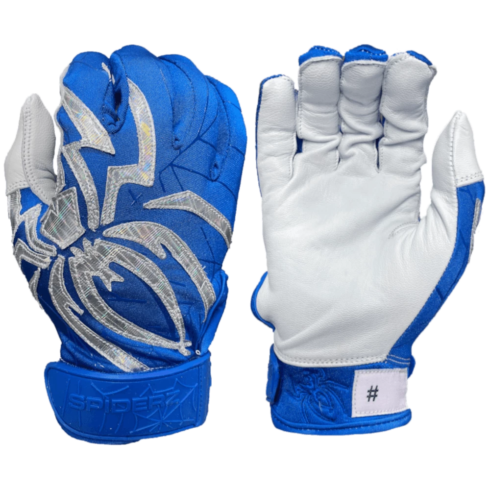 2022 Spiderz PRIZM Batting Gloves: Royal Blue/Silver 3 2022 Spiderz PRIZM Batting Gloves: Royal Blue/Silver