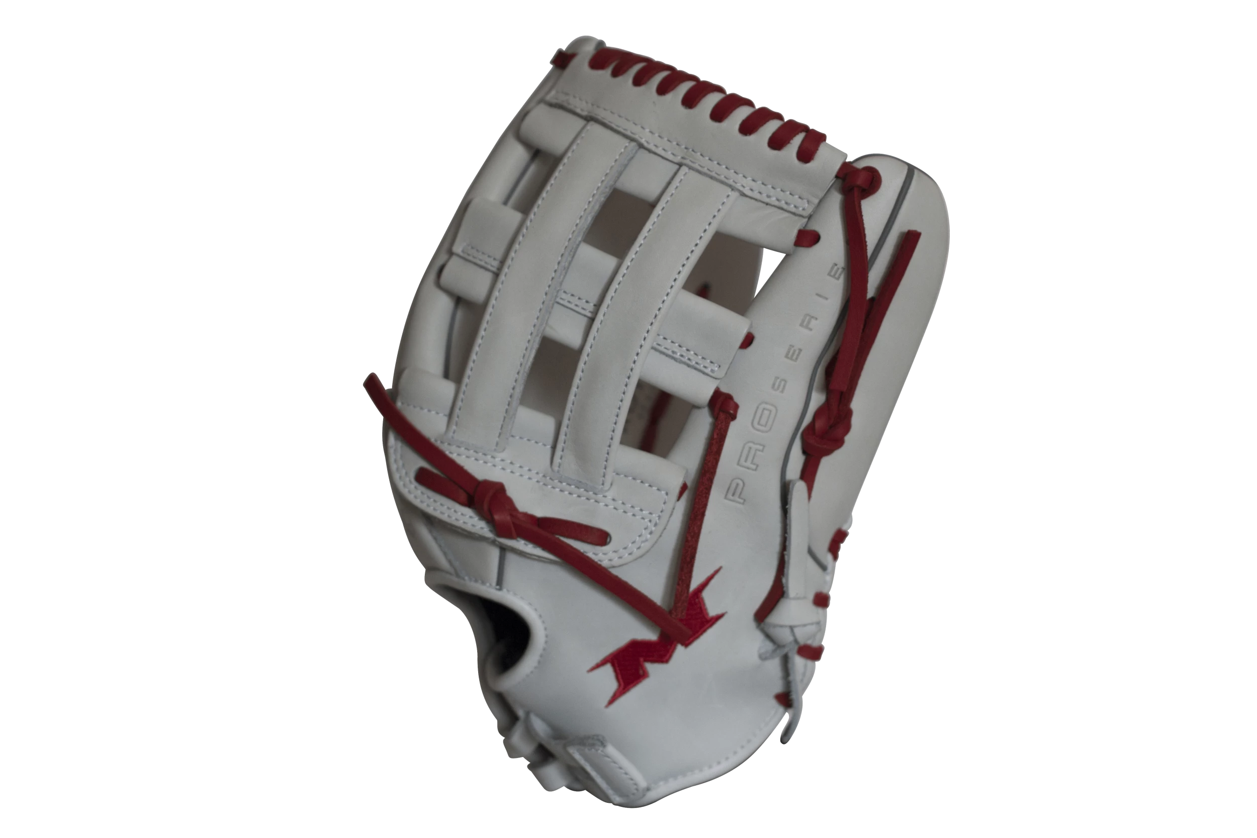 Miken Pro Series 13.5" Slow Pitch Fielding Glove - White/Scarlet: PRO135WS 6 Miken Pro Series 13.5" Slow Pitch Fielding Glove - White/Scarlet: PRO135WS - Image 4