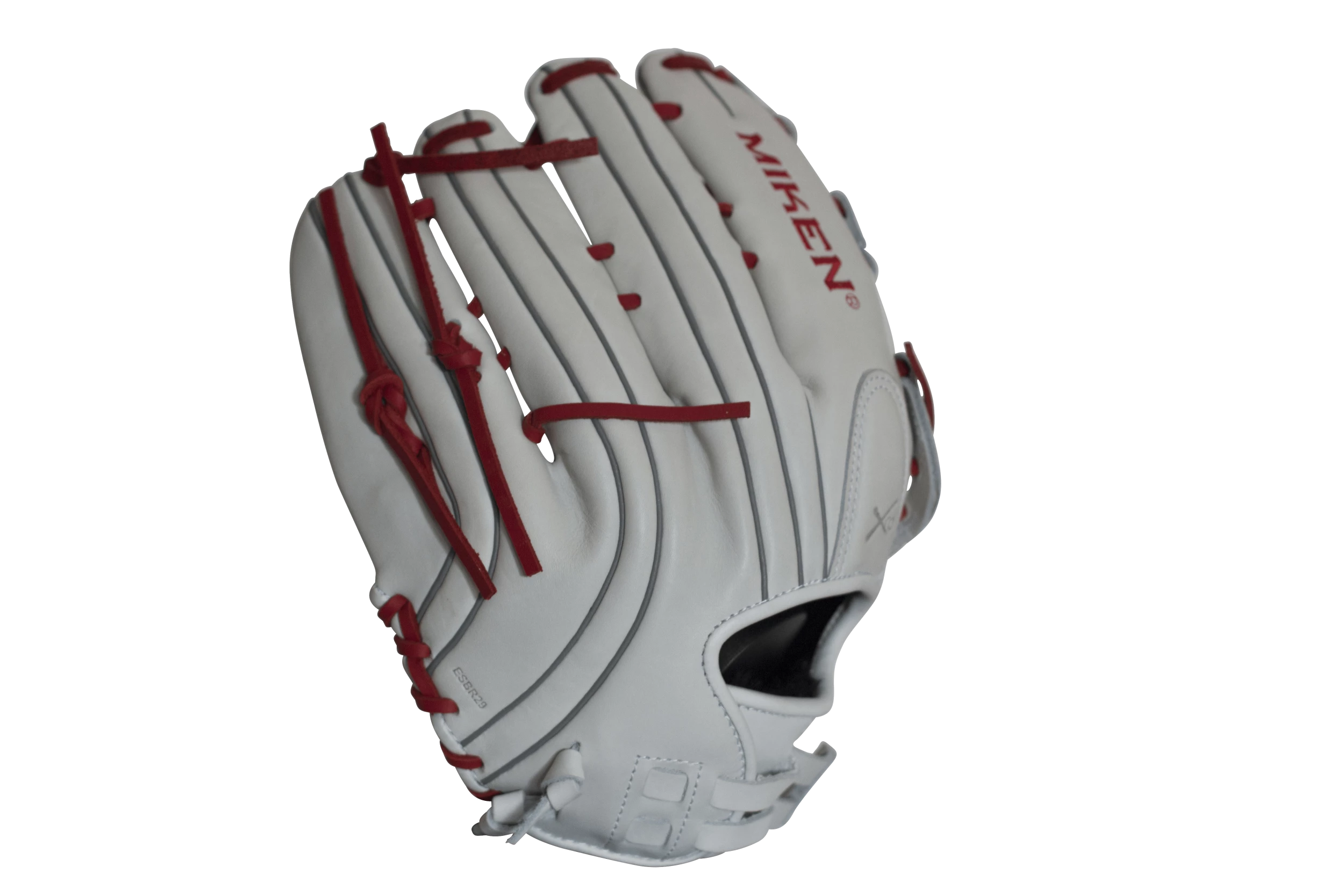 Miken Pro Series 13.5" Slow Pitch Fielding Glove - White/Scarlet: PRO135WS 4 Miken Pro Series 13.5" Slow Pitch Fielding Glove - White/Scarlet: PRO135WS - Image 2