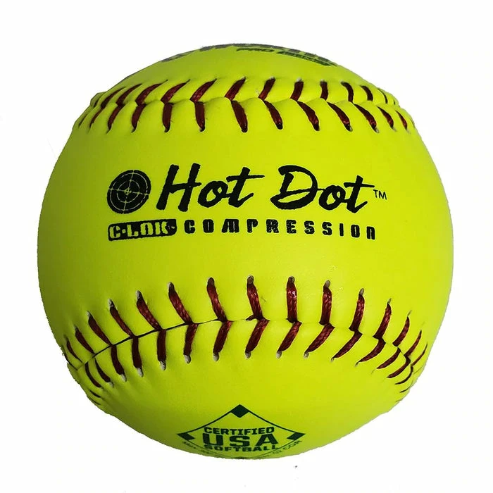 Worth 12" ASA Hot Dot Slowpitch Softballs (Dozen): AHD12CY 3 Worth 12" ASA Hot Dot Slowpitch Softballs (Dozen): AHD12CY