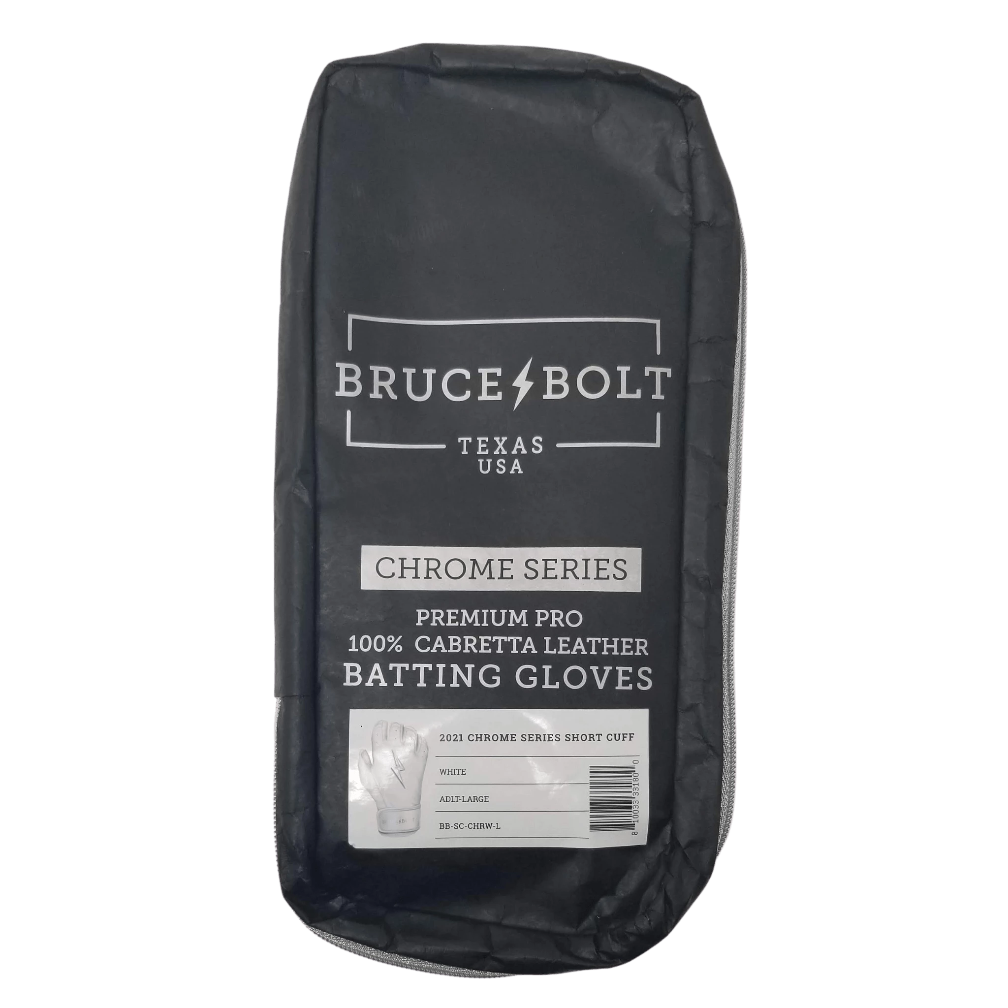 Bruce Bolt PREMIUM PRO Chrome Series Short Cuff Batting Gloves: White 5 Bruce Bolt PREMIUM PRO Chrome Series Short Cuff Batting Gloves: White - Image 3