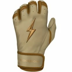 Bruce Bolt PREMIUM PRO Gold Series Batting Gloves: Short Cuff -Outlet Fielding Gloves Store SC GLD LEFT