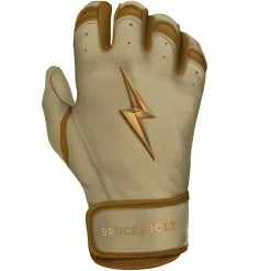 Bruce Bolt PREMIUM PRO Gold Series Batting Gloves: Short Cuff -Outlet Fielding Gloves Store SC GLD RIGHT