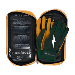 Bruce Bolt PREMIUM PRO Short Cuff Batting Gloves: GREEN -Outlet Fielding Gloves Store SC GRNG BAG2
