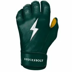 Bruce Bolt PREMIUM PRO Short Cuff Batting Gloves: GREEN -Outlet Fielding Gloves Store SC GRNG LEFT