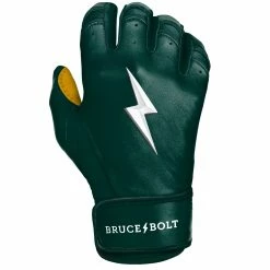 Bruce Bolt PREMIUM PRO Short Cuff Batting Gloves: GREEN -Outlet Fielding Gloves Store SC GRNG RIGHT