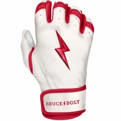 Bruce Bolt PREMIUM PRO BADER Series Short Cuff Batting Gloves: White -Outlet Fielding Gloves Store SC HBW RIGHT