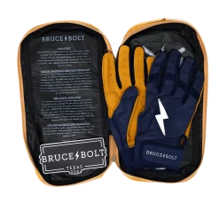 Bruce Bolt PREMIUM PRO Short Cuff Batting Gloves: Navy -Outlet Fielding Gloves Store SC NVYG BAG2