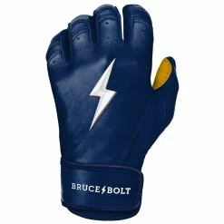 Bruce Bolt PREMIUM PRO Short Cuff Batting Gloves: Navy -Outlet Fielding Gloves Store SC NVYG LEFT.