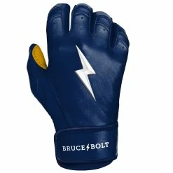 Bruce Bolt PREMIUM PRO Short Cuff Batting Gloves: Navy -Outlet Fielding Gloves Store SC NVYG RIGHT.