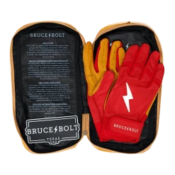 Bruce Bolt PREMIUM PRO Short Cuff Batting Gloves: Red -Outlet Fielding Gloves Store SC REDG BAG2