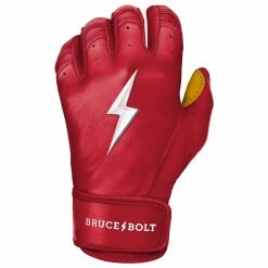 Bruce Bolt PREMIUM PRO Short Cuff Batting Gloves: Red -Outlet Fielding Gloves Store SC REDG LEFT