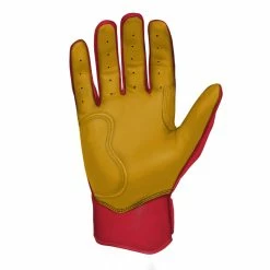Bruce Bolt PREMIUM PRO Short Cuff Batting Gloves: Red -Outlet Fielding Gloves Store SC REDG PALM