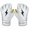 Bruce Bolt PREMIUM PRO Short Cuff Batting Gloves: White -Outlet Fielding Gloves Store SC WHTG HERO