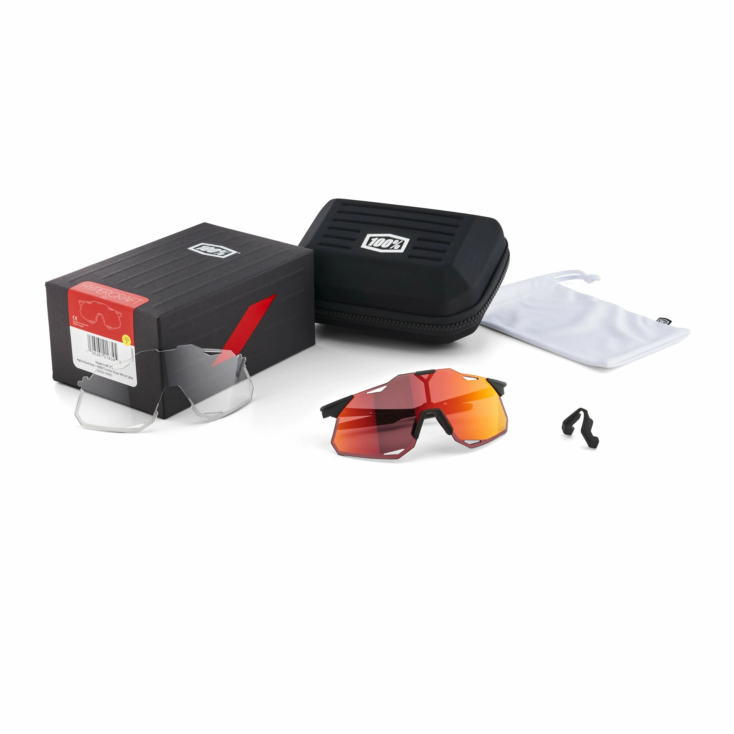 100% HYPERCRAFT XS (Youth) Sunglasses Soft Tact Black - HiPER Red Multilayer Mirror Lens 4 100% HYPERCRAFT XS (Youth) Sunglasses Soft Tact Black - HiPER Red Multilayer Mirror Lens - Image 2